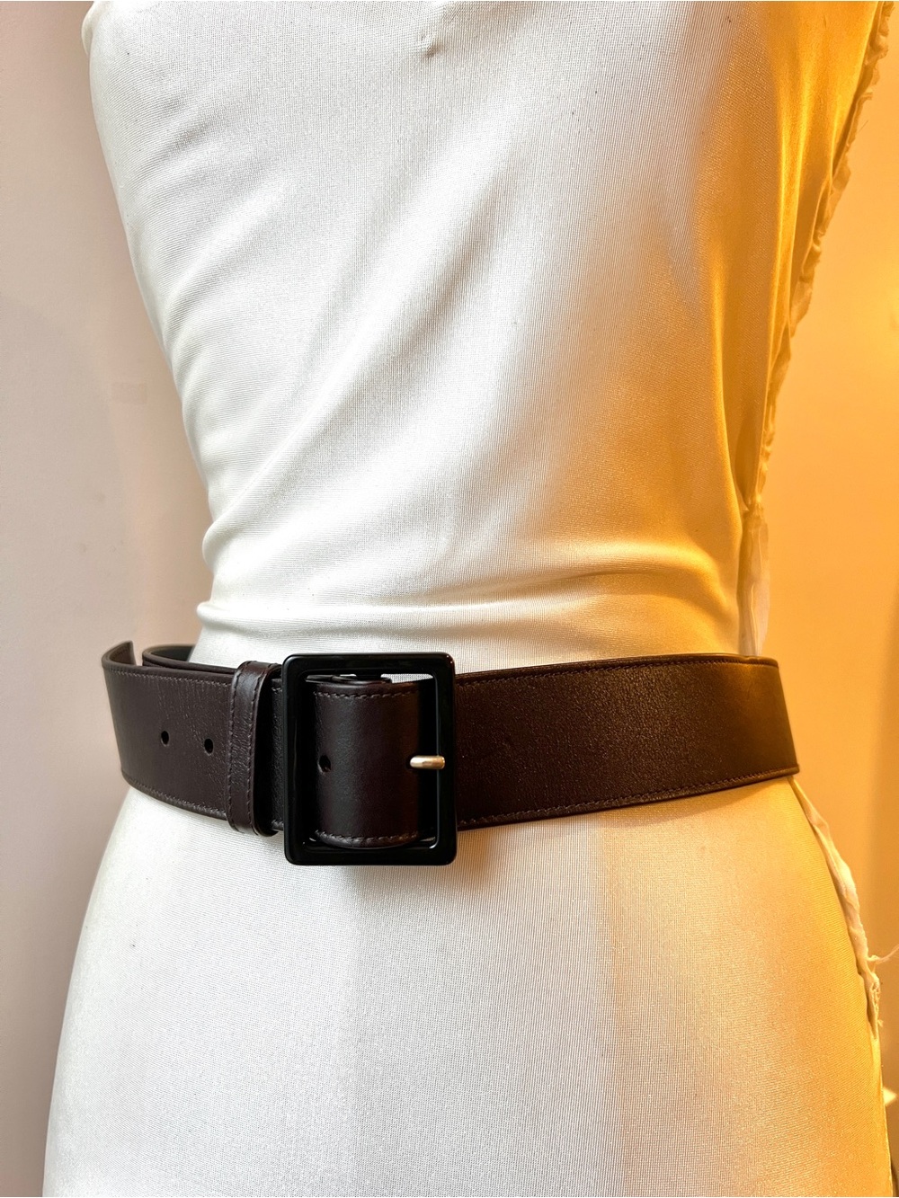 Belt, Brown leather YSL retro classic new vintage